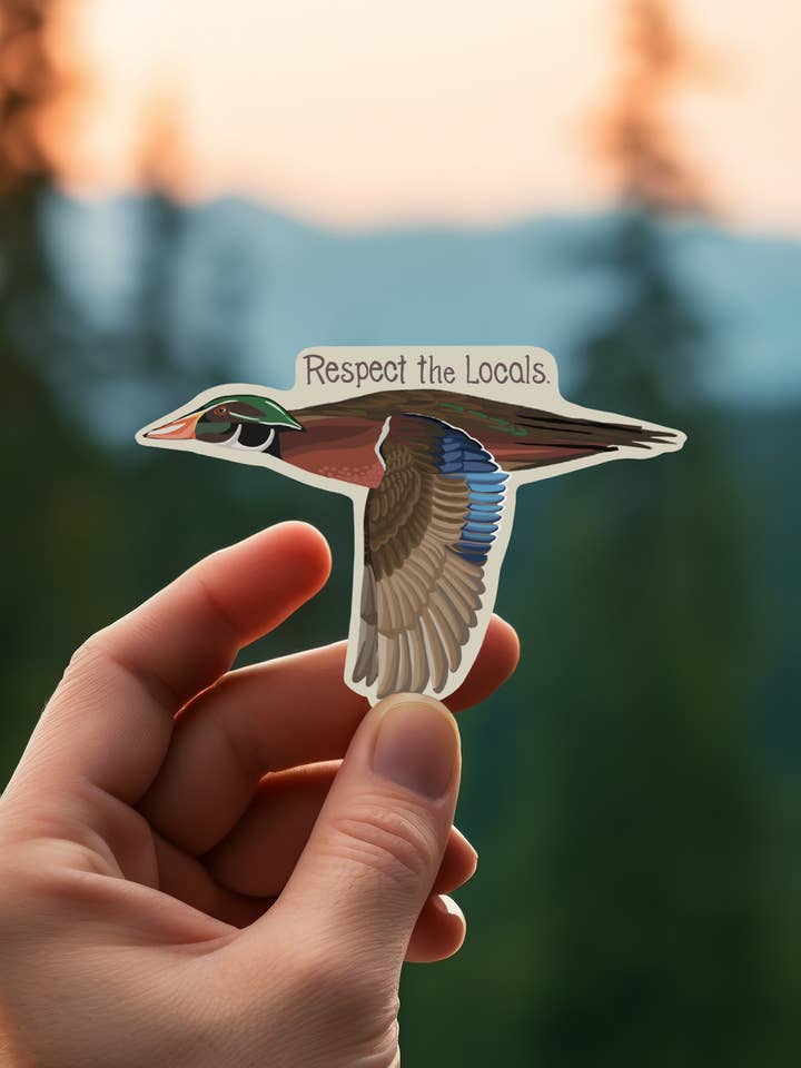 Wildlife Sticker | Wood Duck, Outdoors, Hiking for wholesale by Bygone Art Project