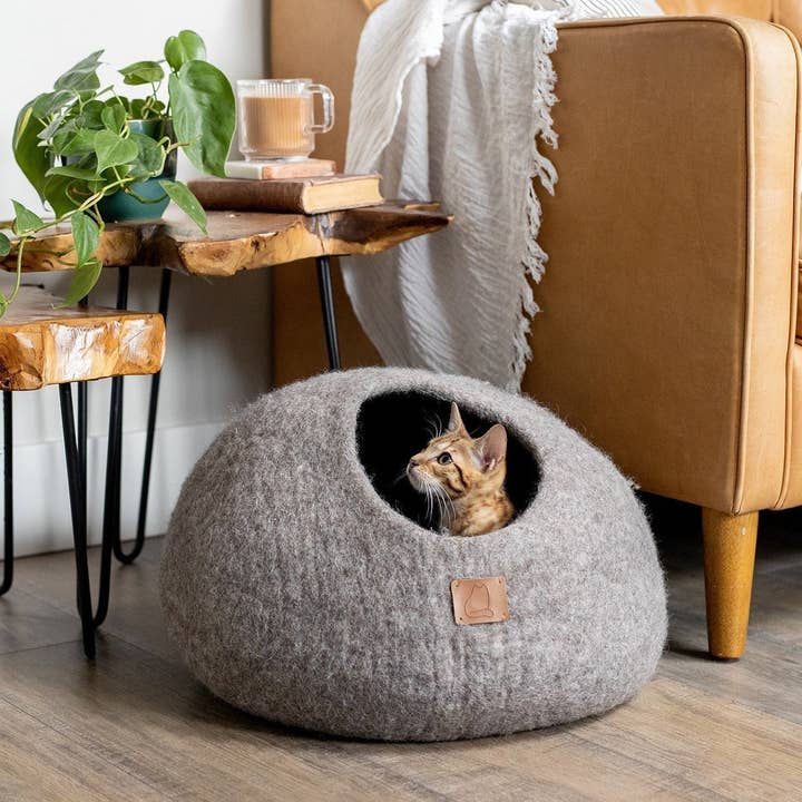 Earth Brown | Round Style Cave by Fuzzy Cove for wholesale by Breathe Easy Infusion LLC