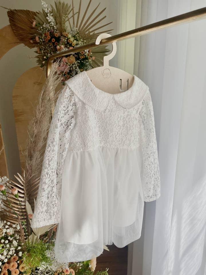 JAMIKS - Wholesale Dress - Baby - Elegant baby dress with lace and tulle Annette White1