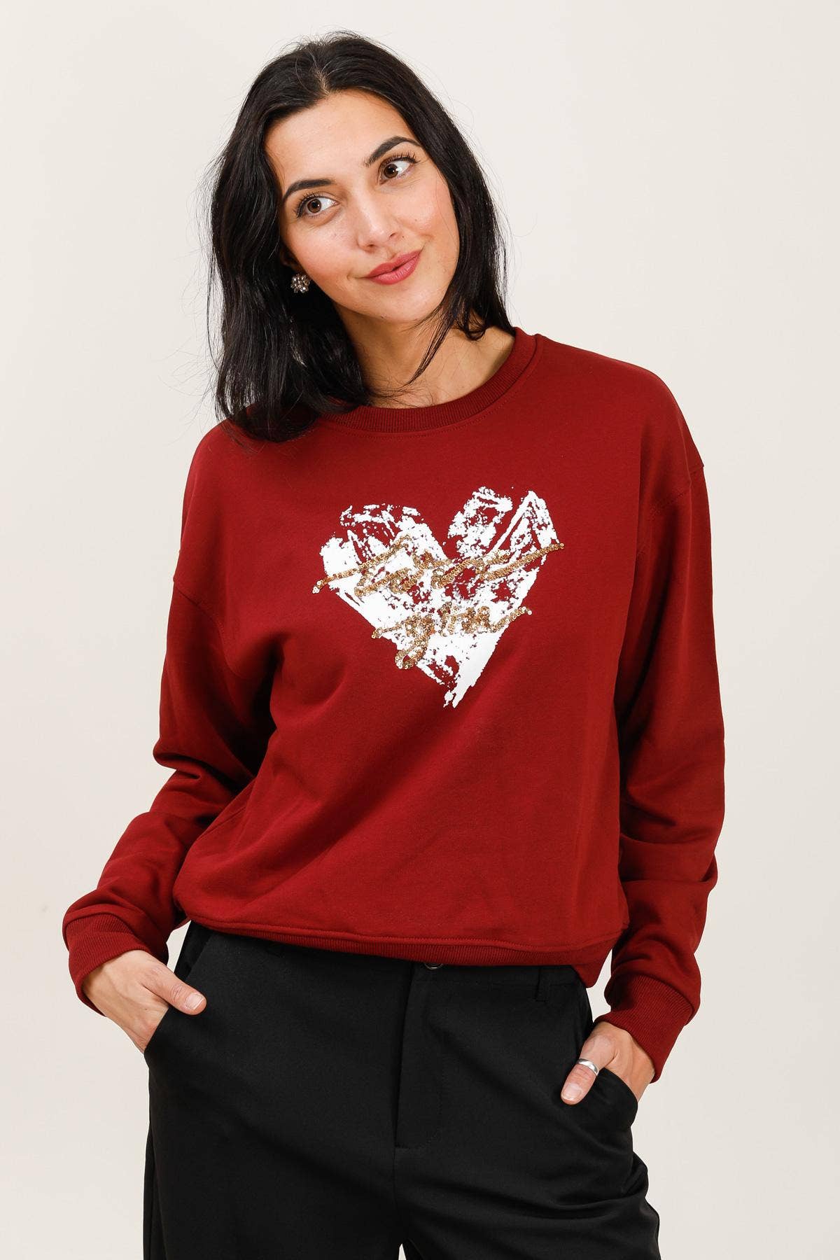 Attrait Paris – wholesale Graphic sweatshirt – Women’s – Crew neck sweatshirt, heart2