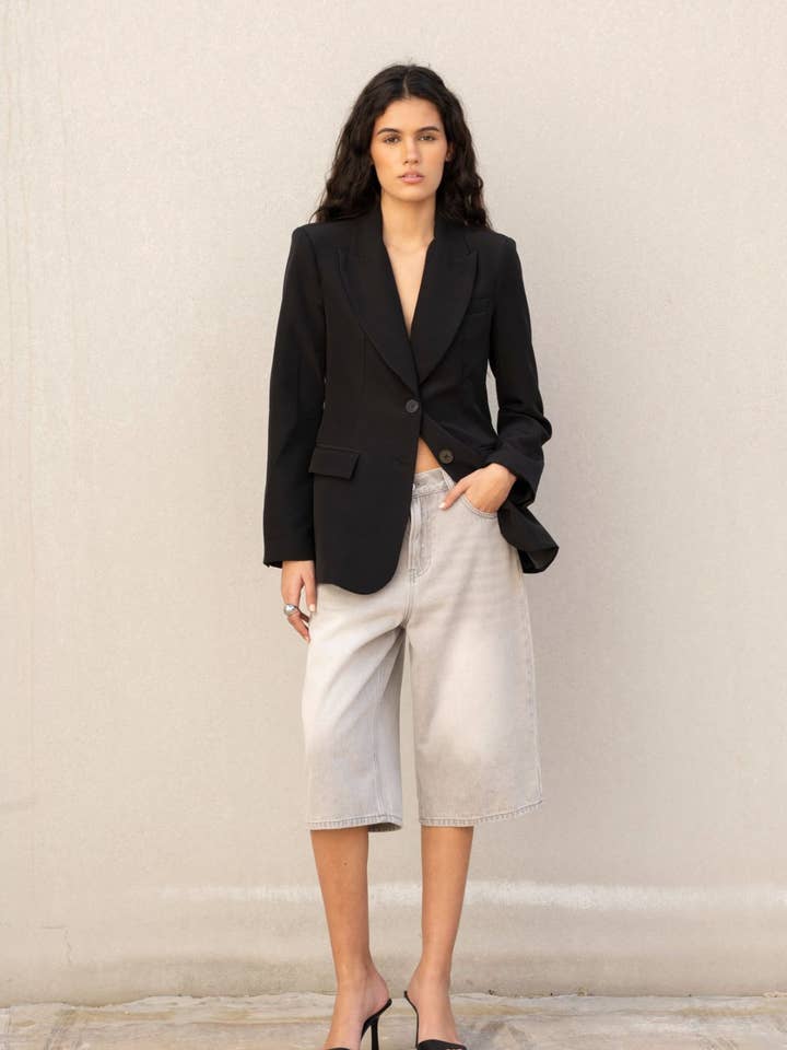 Blazer Negra Entallada para venta al por mayor de Dioxide