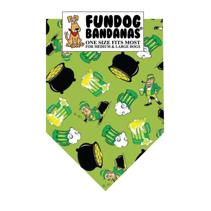 5 Pack - St. Patty's Party Dog Bandanas for wholesale by FunDog Bandanas