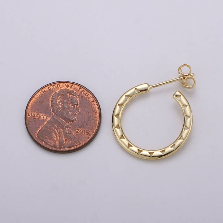 Aim Eternal - Wholesale Hoop Earrings - 20mm Gold Hoop Earrings, Gold Vermeil Hoop Earrings, Stateme