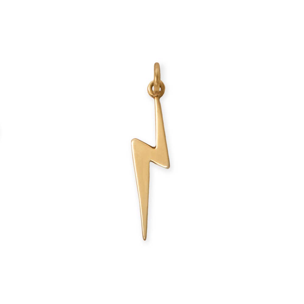 Silver Stars Collection - Wholesale Individual Charm/Pendant - Silver or Gold Lightning Bolt Charm1