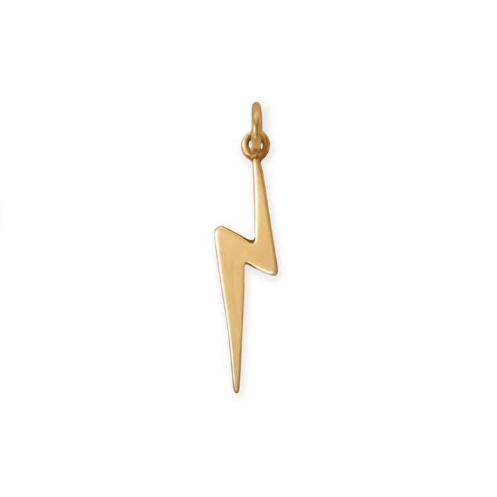 Silver Stars Collection - Wholesale Individual Charm/Pendant - Silver or Gold Lightning Bolt Charm1