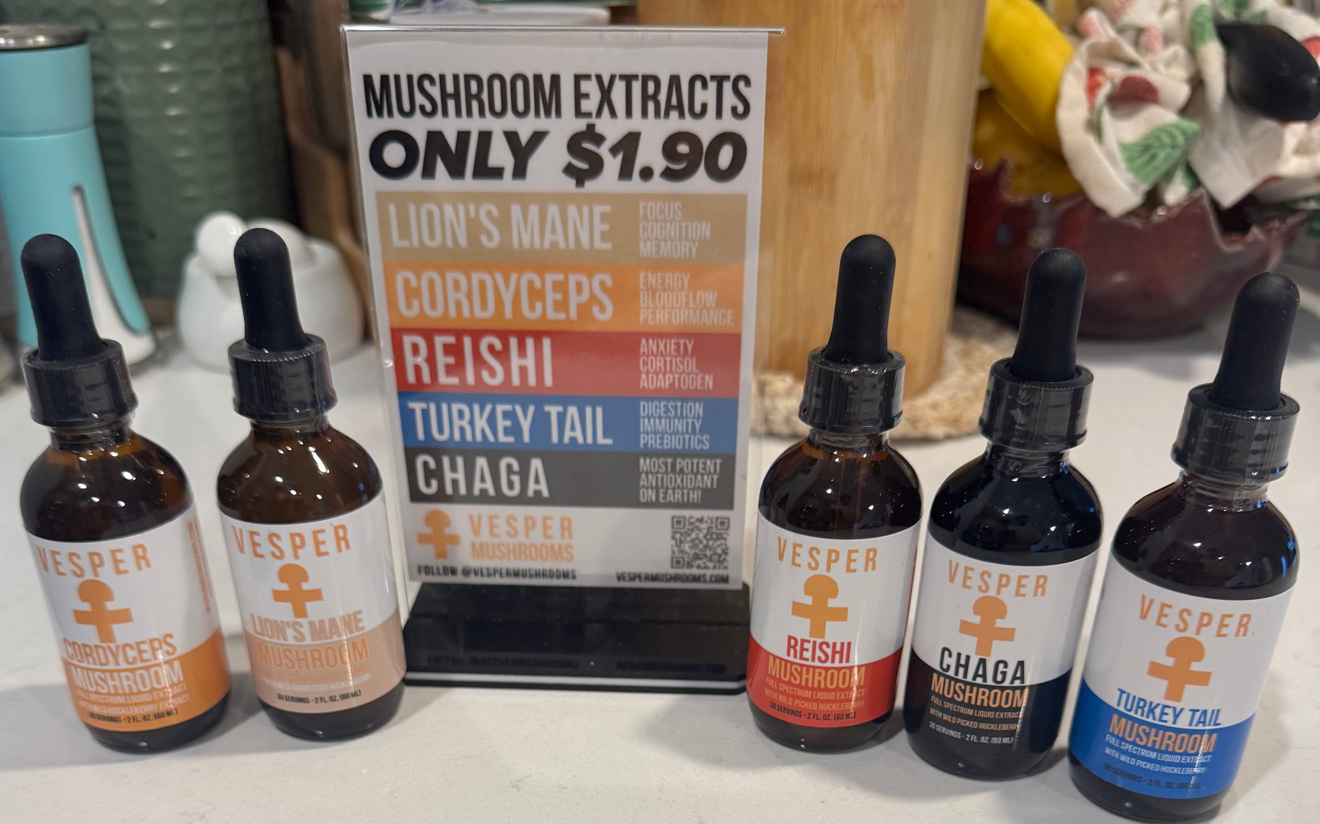 Vesper Mushrooms - Wholesale Oral supplement/vitamin - Coffee Shop Starter Kit ($450+ value)