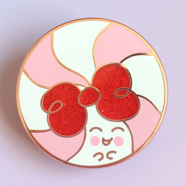 The Avera Boutique - Wholesale Lapel Pin/Button - Pattie the Peppermint Enamel Pin0