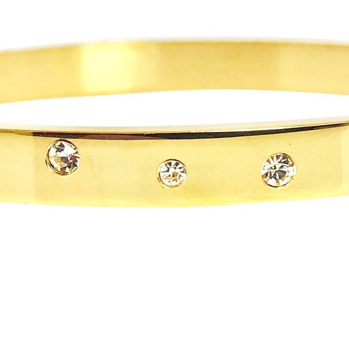 Bracciale rigido in acciaio inossidabile placcato oro LG CZ per la vendita all'ingrosso da parte di Modern Opus