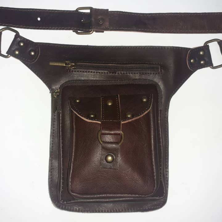 Triple pocket waist bag for wholesale by Hecho a mano