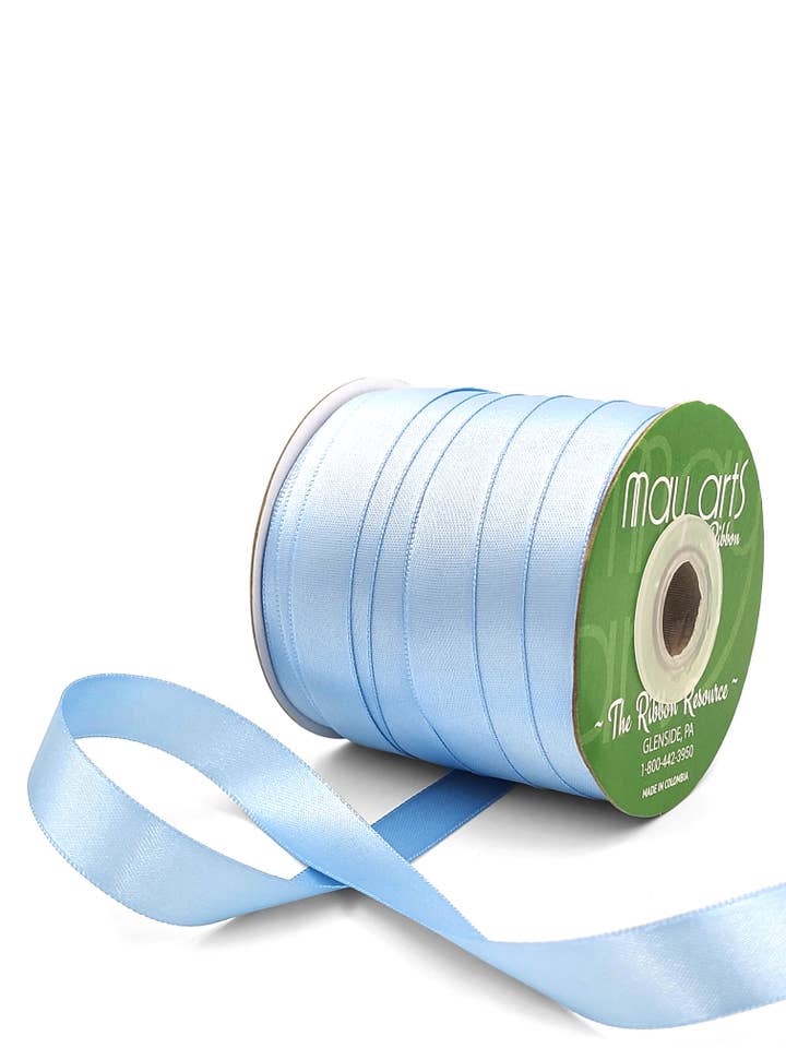 ~5/8"Luster Double Face Satin Ribbon, Light Blue for wholesale by May Arts Ribbon