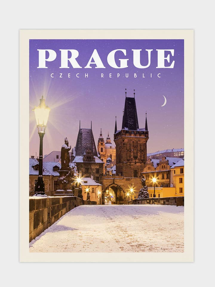 Prag, Tjeckien - Travel Print för wholesale av Vintaprints
