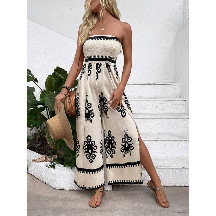 Albaricoque Mono sin tirantes con estampado clásico de verano BFZY1427 de venta al por mayor en Faire1