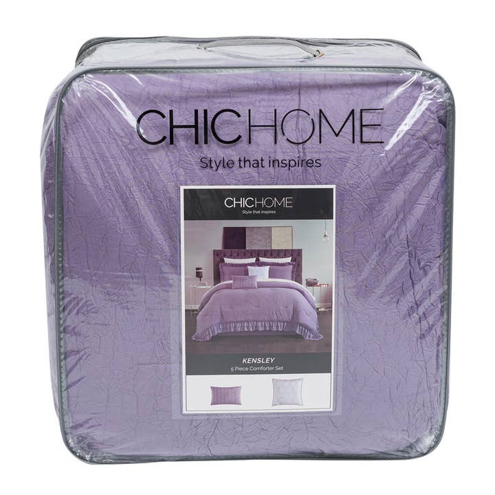 Chic Home Kensley 5 Piece Lavender King Comforter Set for wholesale by Deluxe Import Trading