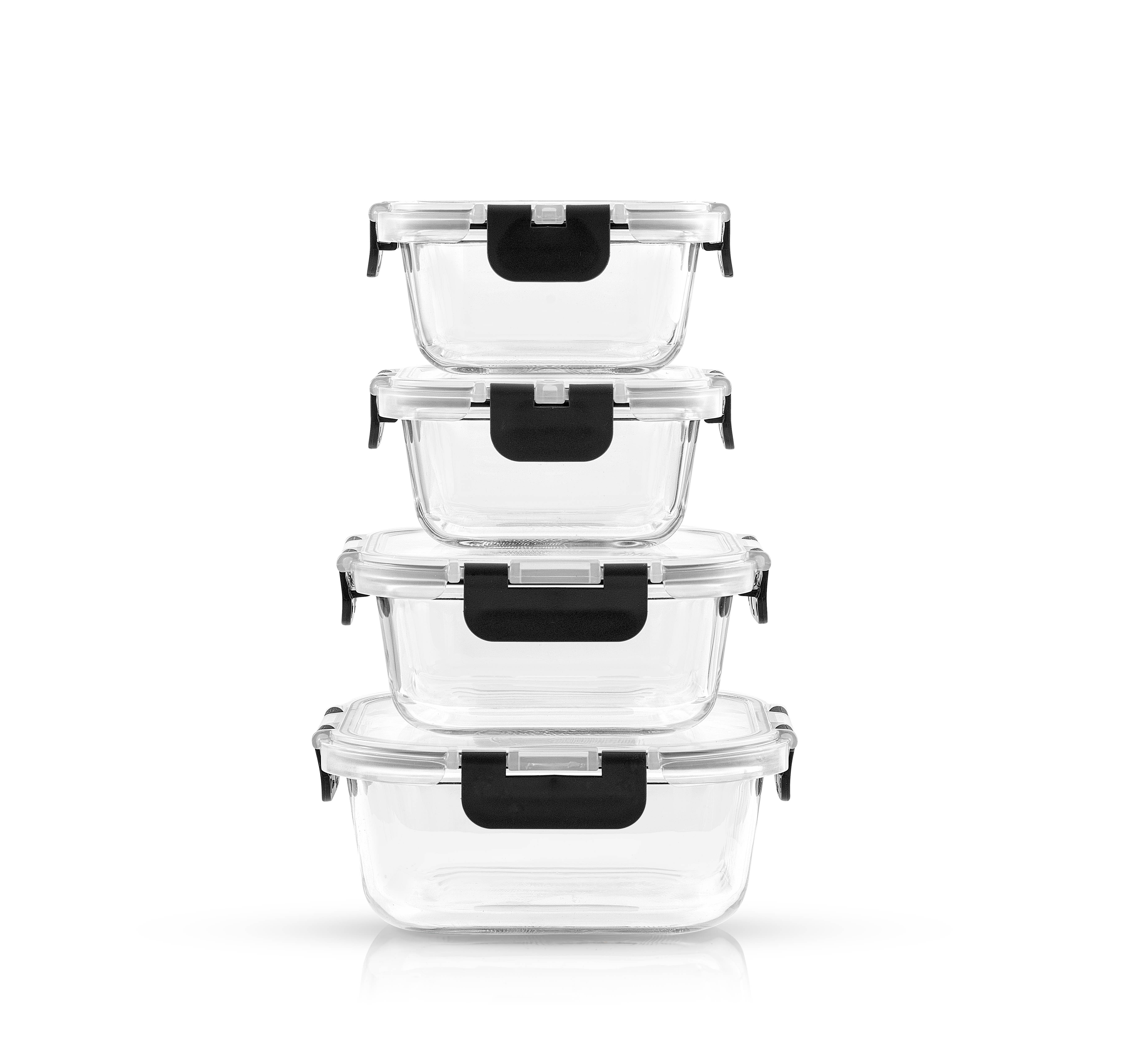 JoyJolt - Wholesale Food Storage Container - 12 Piece Glass Kitchen Storage Containers with Lids - Black8