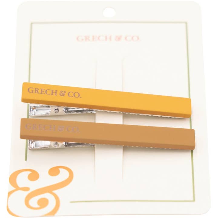 GRECH & CO. - Wholesale Hair Clip - Women's - STOCK GCO2037 | Set of 2 - 2 Toned Hair Clips - Wheat