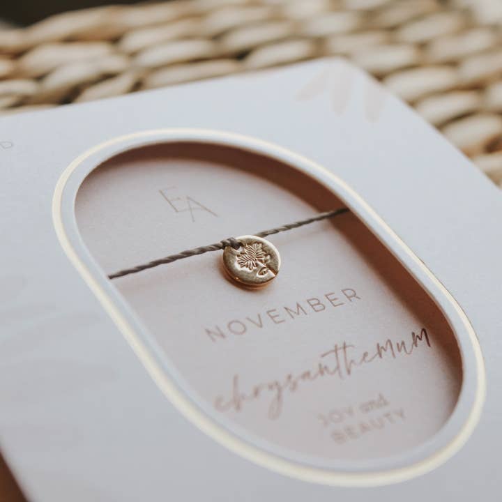 Ever Aster - Wholesale Charm/Dangle Bracelet - November Chrysanthemum Birth Flower Bracelet2