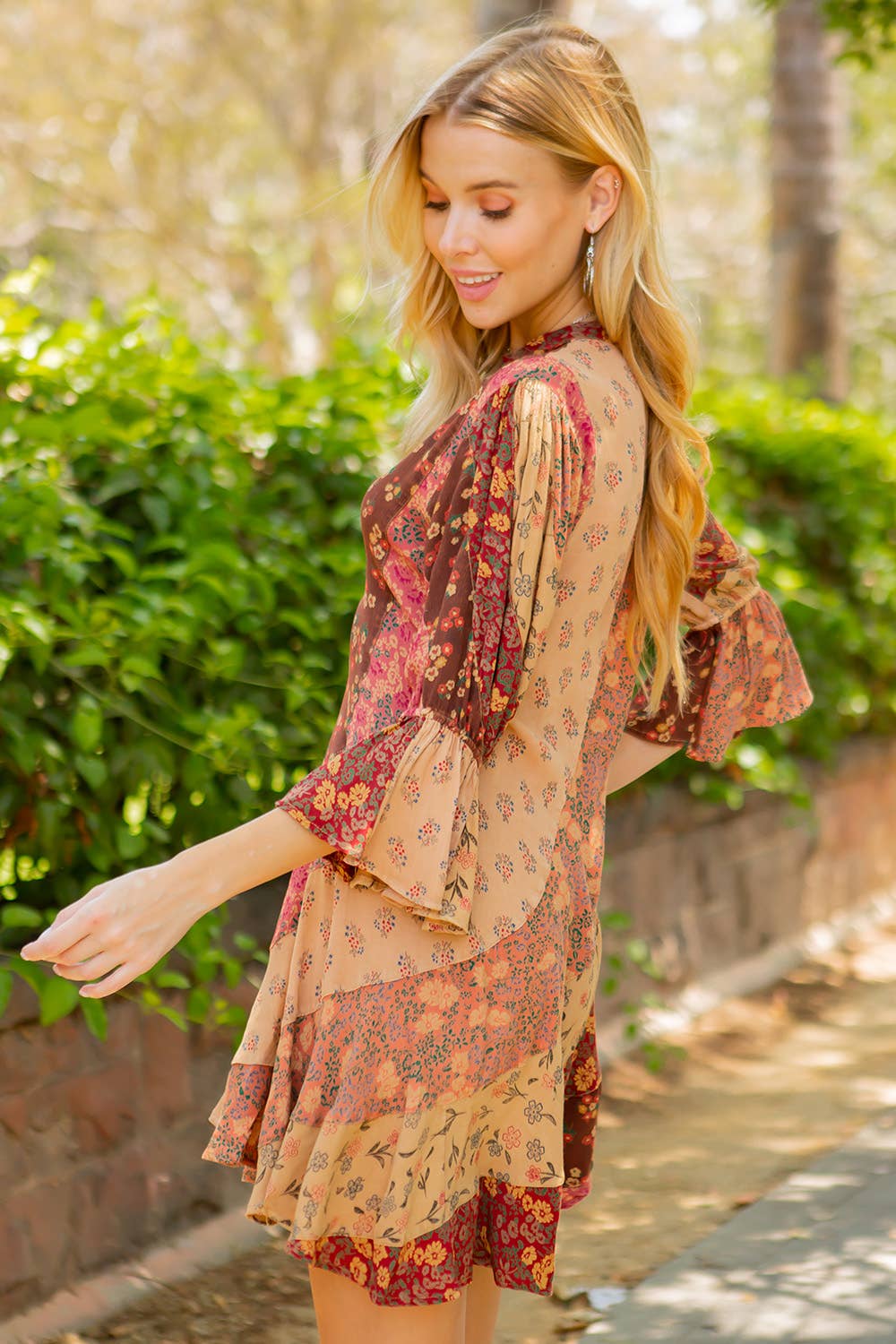 Young Threads - Wholesale Dress - Women's - Boho Patchwork Overdyed Babydoll Dress17