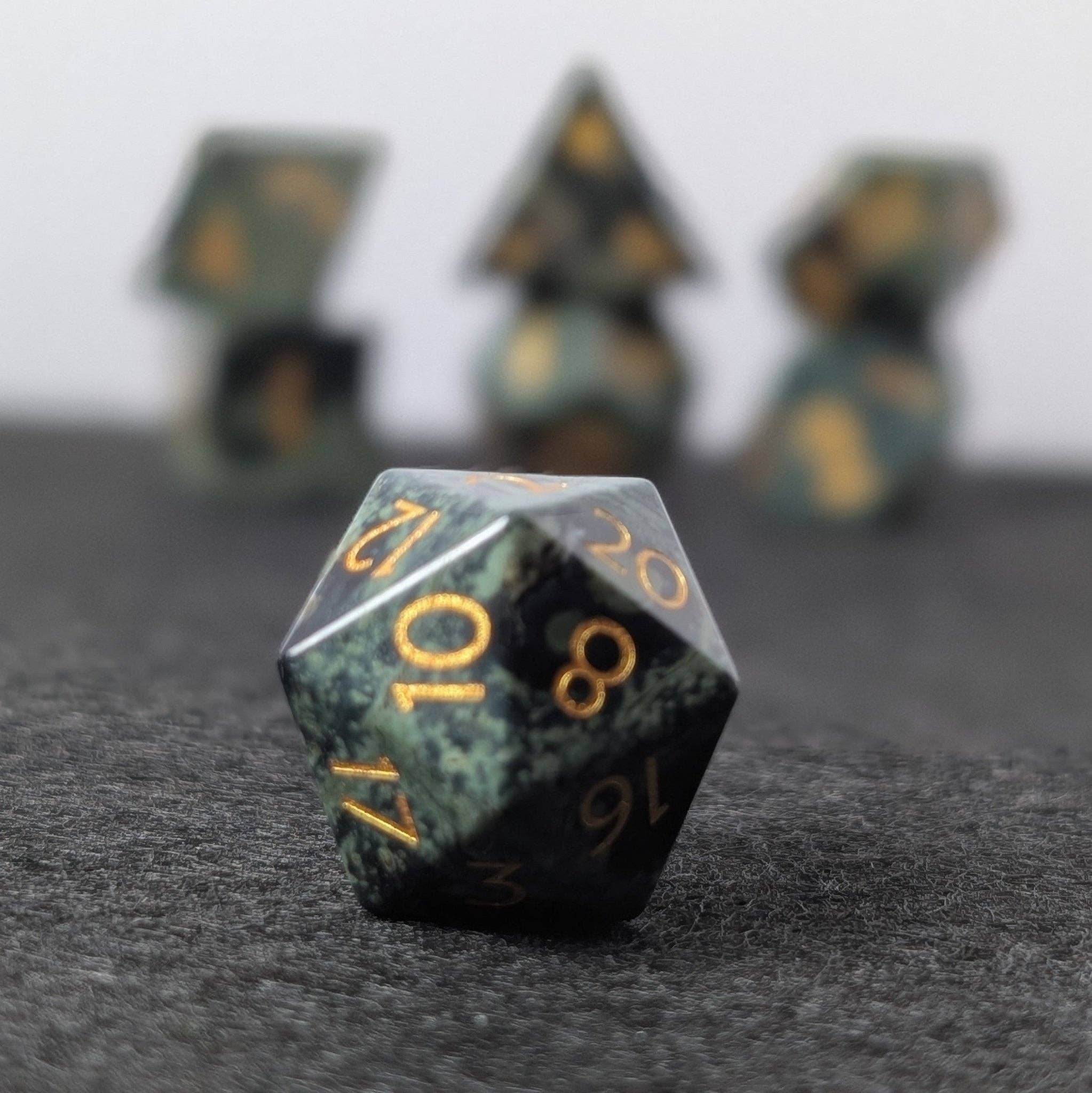 EBONWOOD - Wholesale Dice - Kambaba Jasper - 7 Piece Polyhedral Gemstone Dice Set3