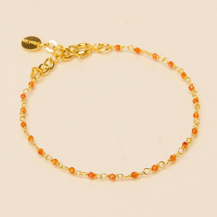 BRACELET INDIA FACET RED CHALCEDONY for wholesale by Une A Une