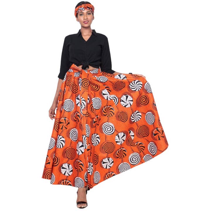 African Stars - Wholesale Skirt - Women's - Women's African Printed Long Maxi Skirt -- FI-3216