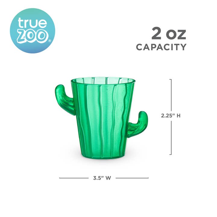 TRUE - Wholesale Shot Glass - TrueZoo Green Plastic Cactus Shot Glasses 2 oz Set of 45