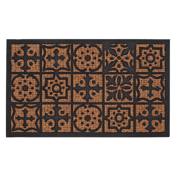 Mosaic Pattern Doormat, Rubber/Coir - Large for wholesale by Esschert Design USA