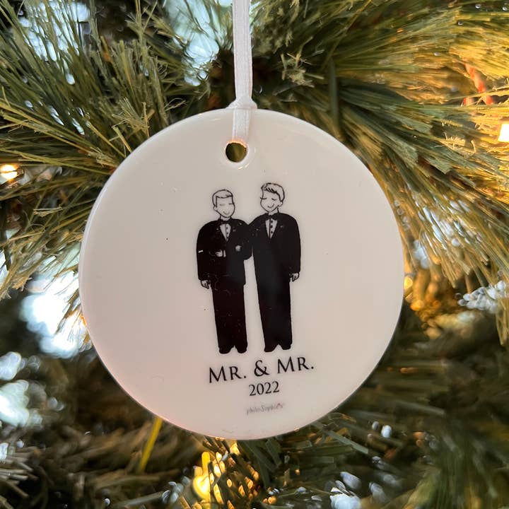 philoSophie's Stationery & Gifts - Wholesale Ornamentset - 2025 Bruiloft Ontwerp Kerstornamenten/6 van elk Getrouwd2