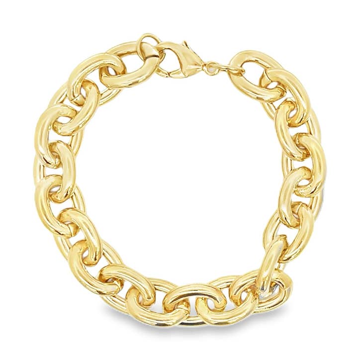 Thick 11mm Oval Rolo Bracelet (F246A/I134B) for wholesale by MIA Jewelry