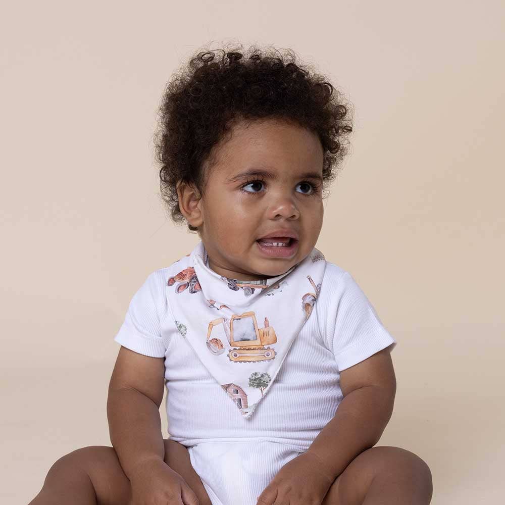 Snuggle Hunny - Vendita all'ingrosso Bavaglini a bandana - Bavaglino organico Diggers & Tractors0