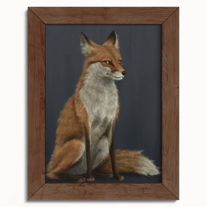 The Ugly Cat Studio - Wholesale Art Print - Red Fox Fine Art Print - Blue Edition8