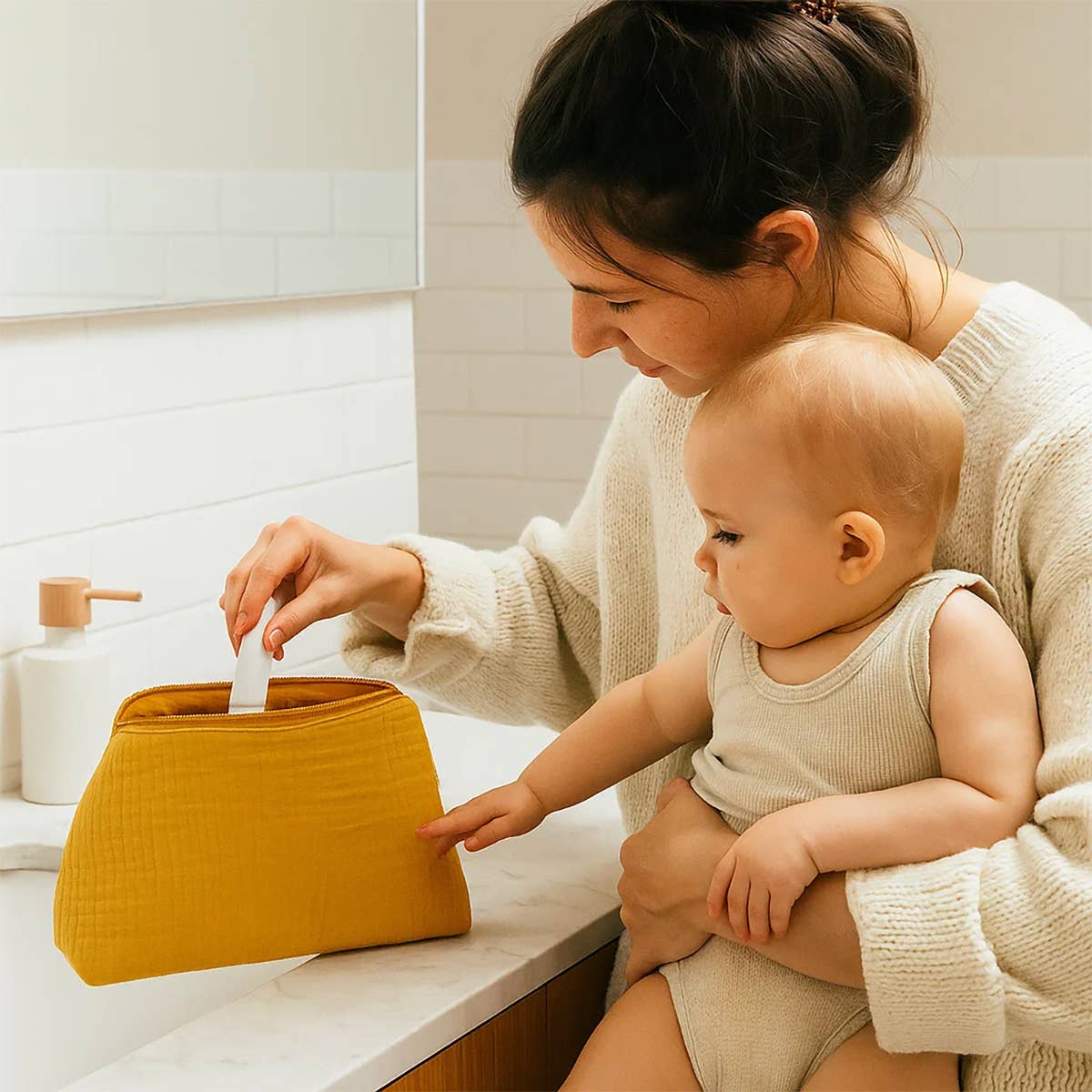 PAPATE - Vendita all'ingrosso Beauty case - Unisex - Beauty case in cotone biologico - Miele2