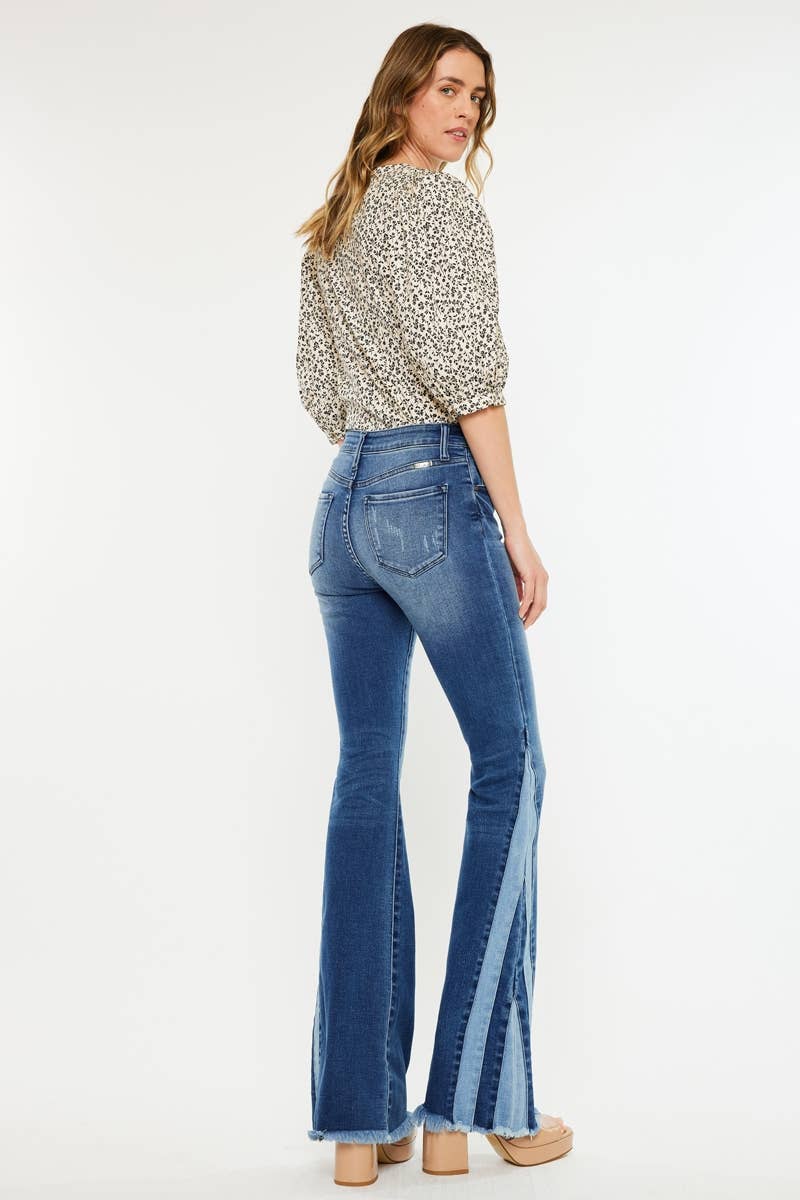 MOYEN OUVRIR LE PAQUET DÉTAIL DE PIÈCE JEANS ÉVASÉS-KC2512M en vente sur Faire4