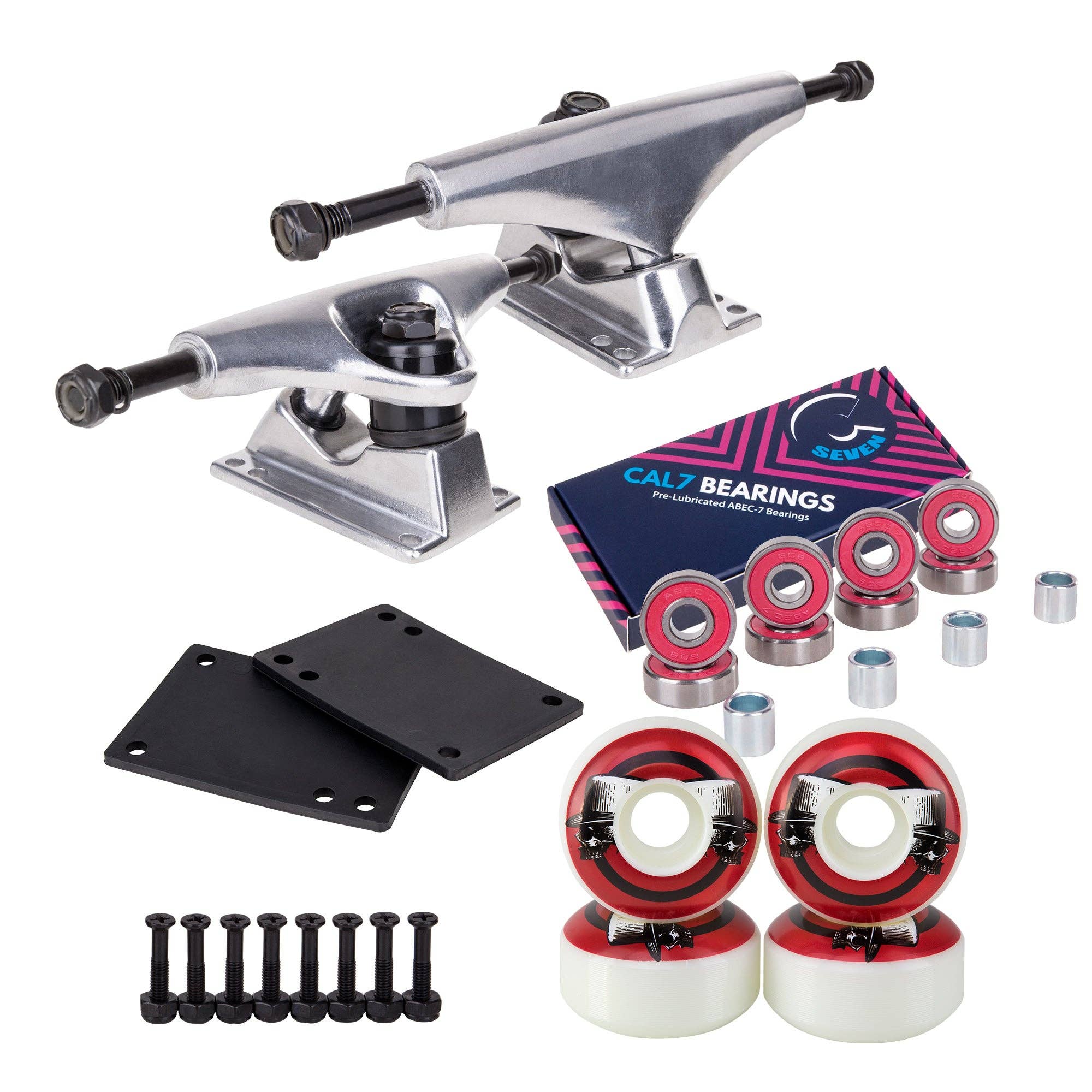 Cal 7 - Wholesale Sporting Accessories - Skateboard Setup Combo | Silver Trucks & 99A Wheels7