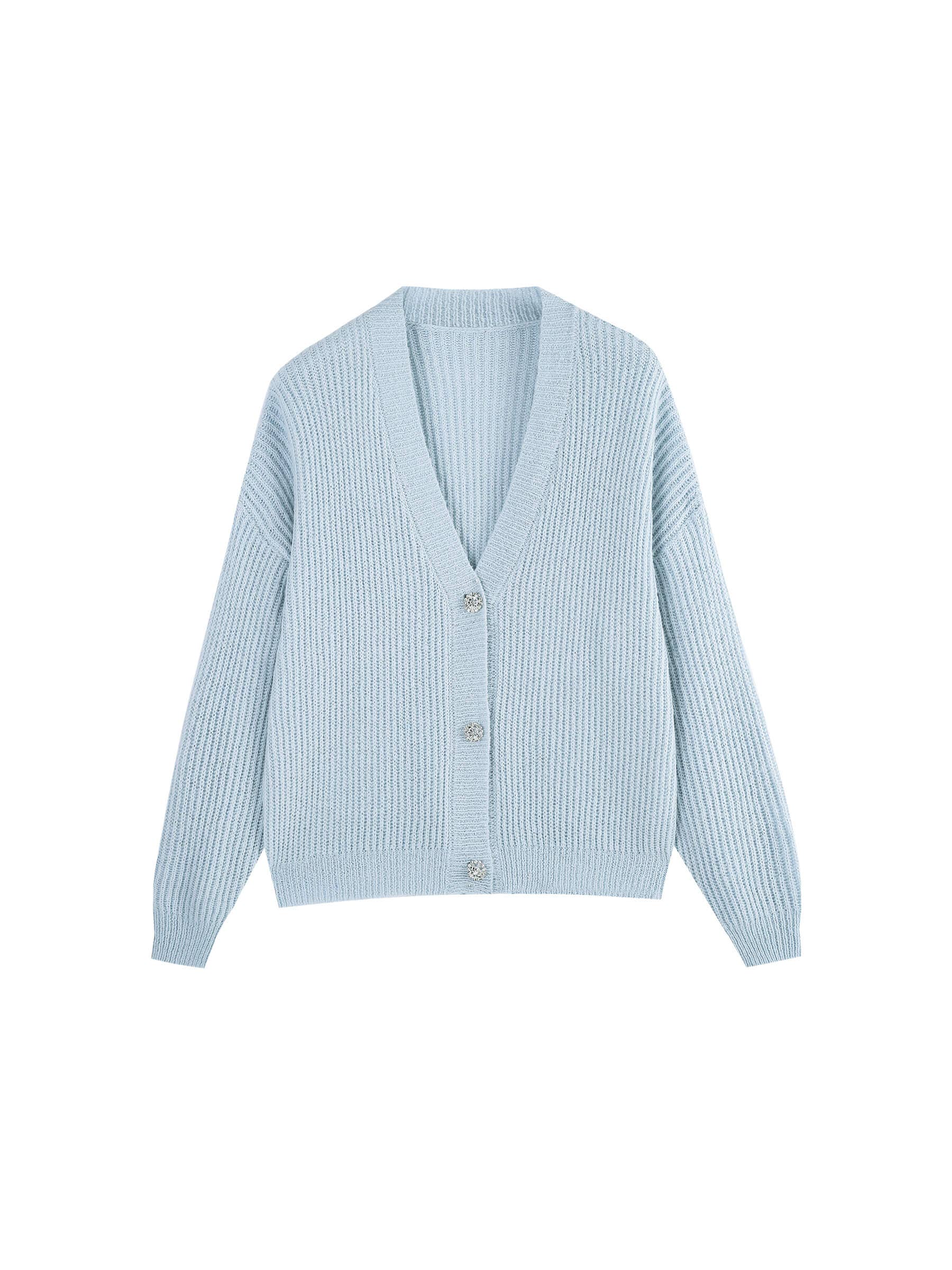 CUBIC – Engroshandel Cardigan - Dame – Casual ribstrikket cardigan med V-hals2