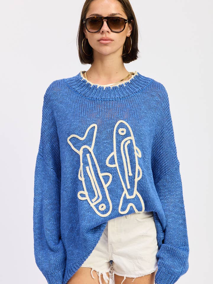 OVERSIZED LONG SLEEVE KNITTED SWEATER for wholesale by Emory Park