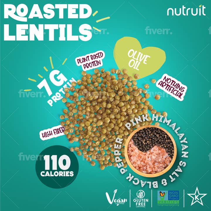 nutruit - Wholesale Nuts - Nutruit Roasted Lentil Snacks (Salt & Black Pepper)