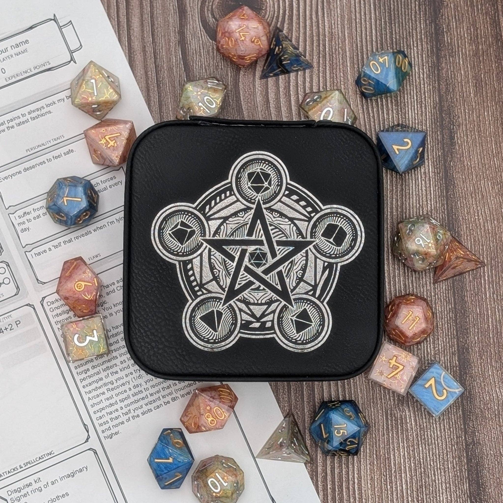 EBONWOOD - Wholesale Dice - Magic Circle Dice Horder | DND Dice Storage | D&D Dice Storage | Leather Dice Box | Travel Case for Dice Set | Dungeons And Dragons2