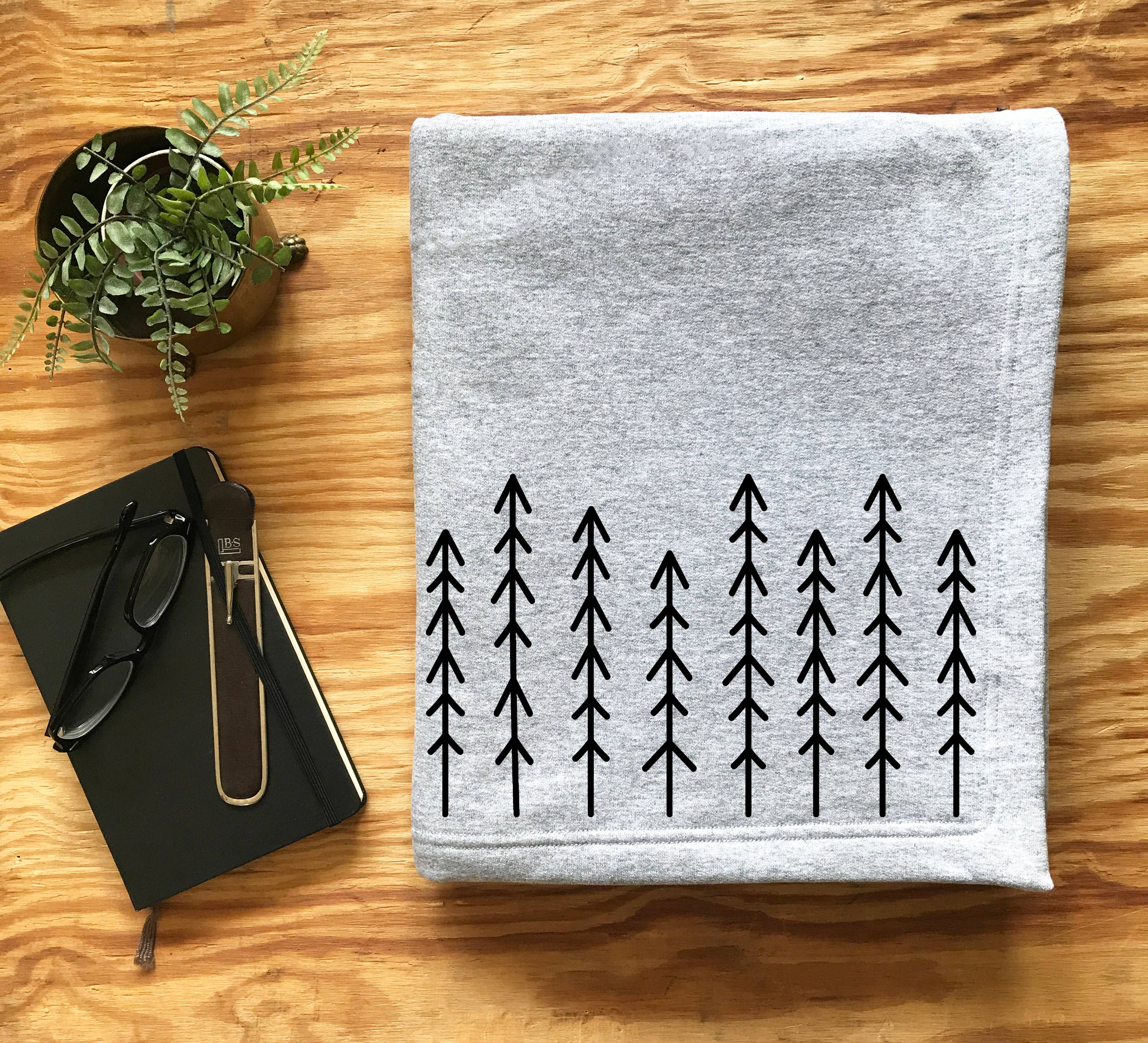 Perfect Day Print Co - Wholesale Throw Blanket - Forest Trees Camping Sweatshirt Blanket2