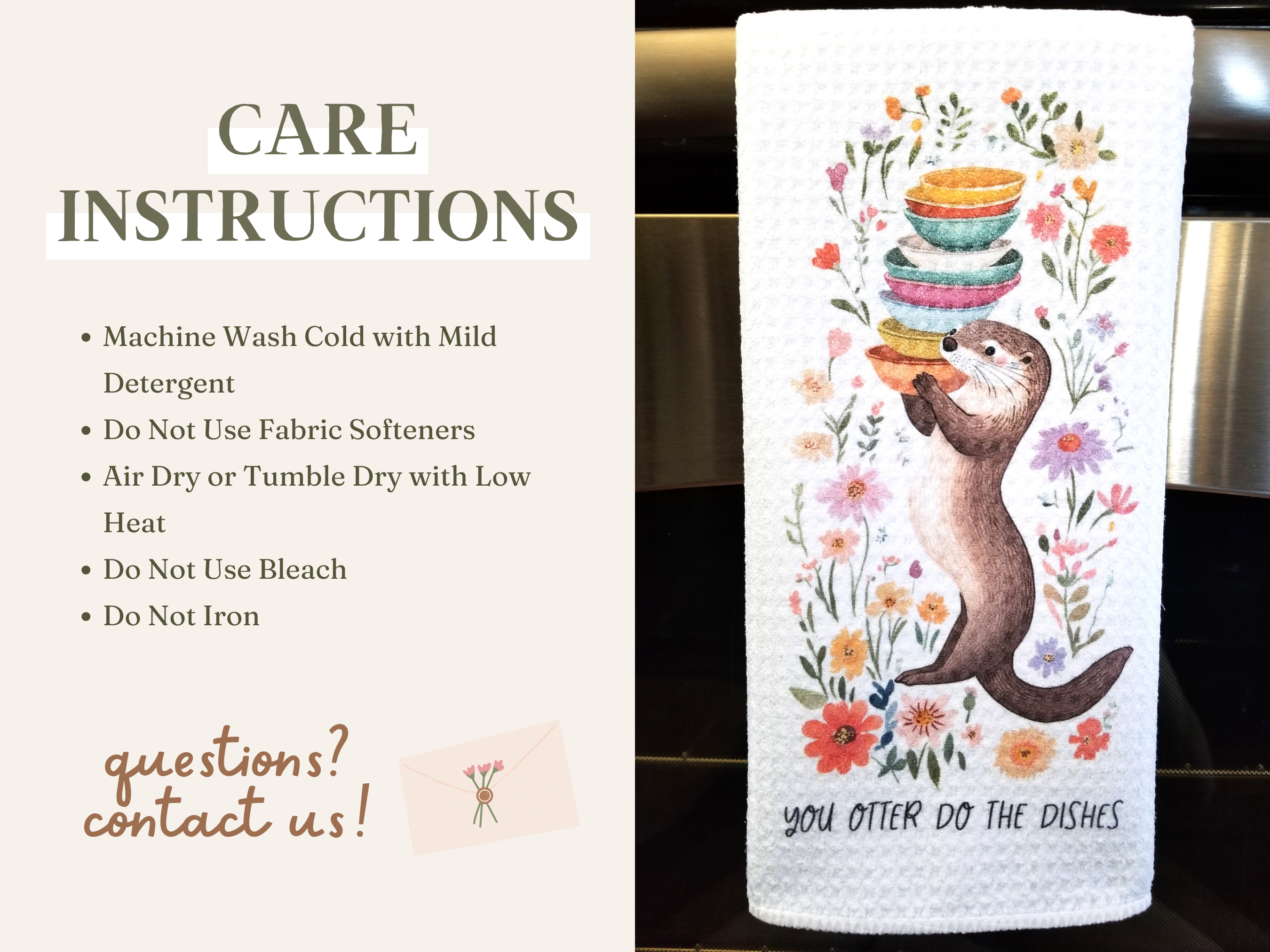 Firefly Paper Studio, LLC - Wholesale Tea Towel - You Otter Do the Dishes Tea Towel4