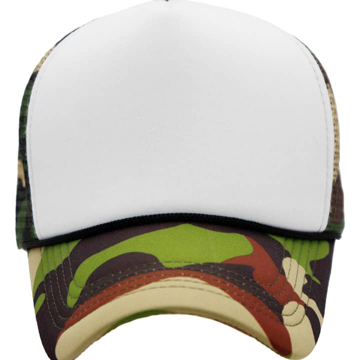 Cap Zone - Wholesale Trucker Hat - Women's - Camouflage Five Panel Foam Trucker Hat