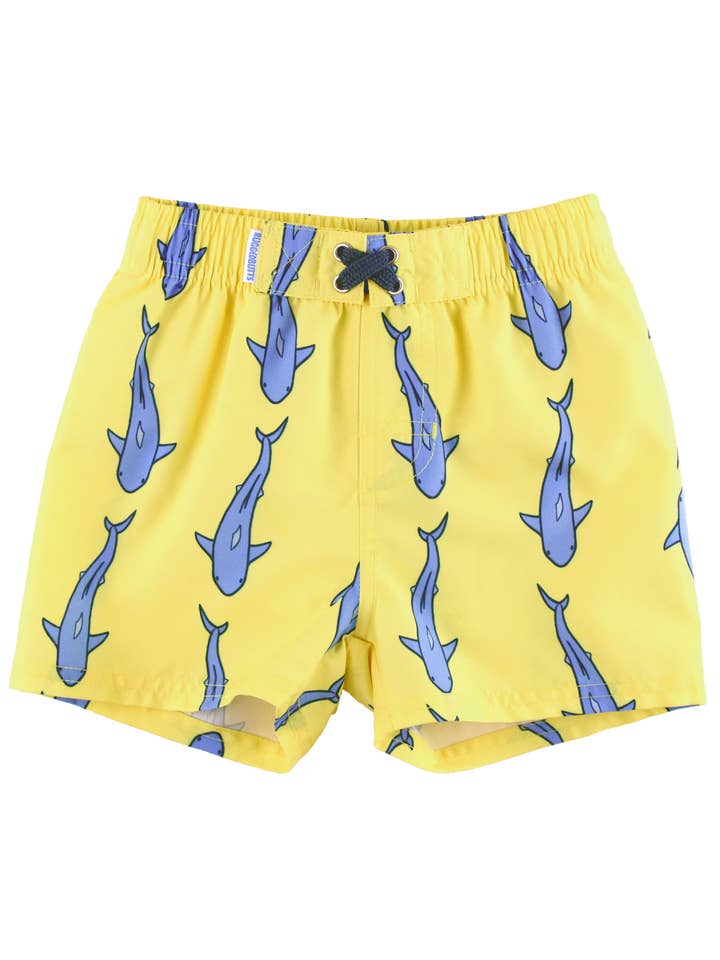 RuffleButts + RuggedButts - Wholesale Swim Shorts - Kids - Boys Jawsome Shark Swim Trunks