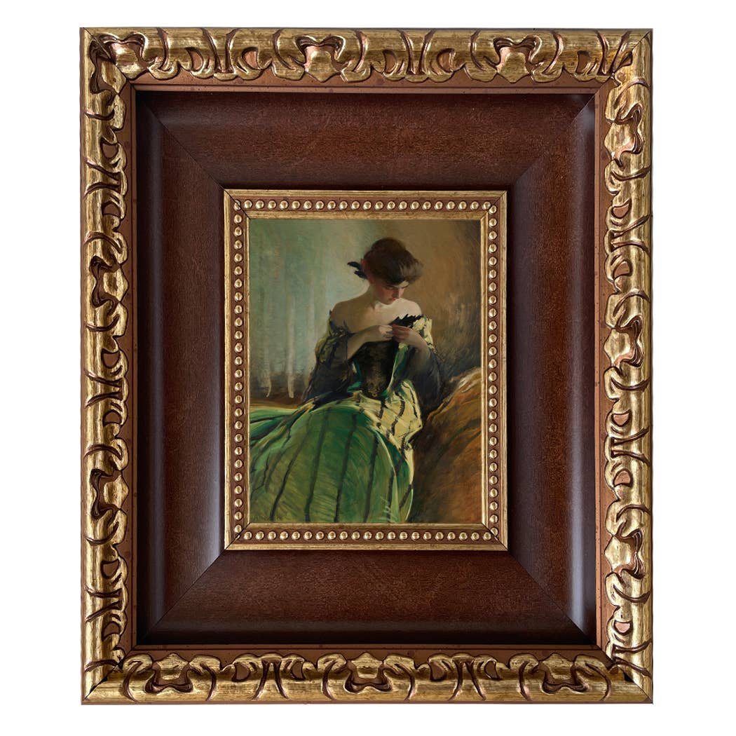 Madison Bay Co. - Historical Home Decor Reproductions - Vendita all'ingrosso Stampa artistica - Stampa su Tela Vintage di Donna in Abito Nero e Verde51