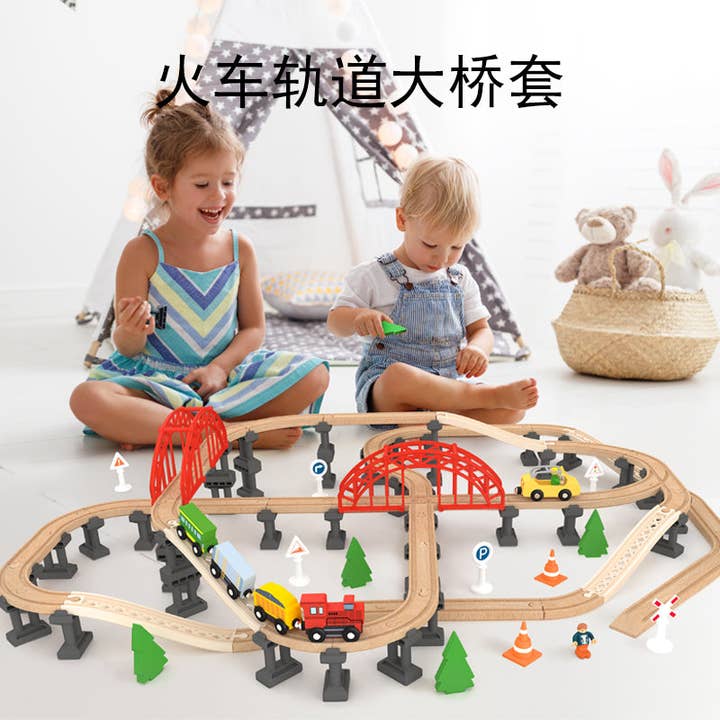 Leo & Friends - Wholesale Toy Set - Kids - Leo & Friends Railway Bridge Set, Wooden Toy3