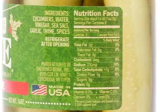 Backyard Brine - Wholesale Pickled Vegetables - Holiday Thyme - Garlic and Herb Pickles, 16 oz2