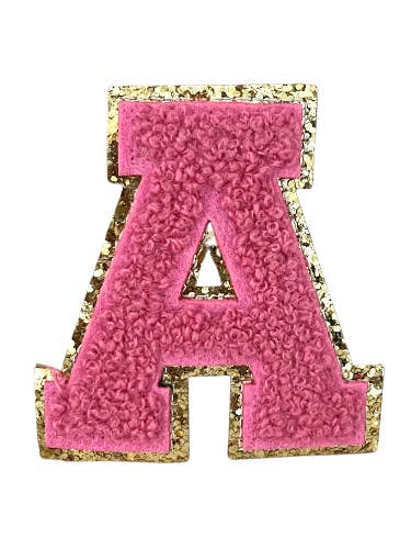 Bubblegum Pink Letter Chenille Patch for wholesale by Sunday Honey
