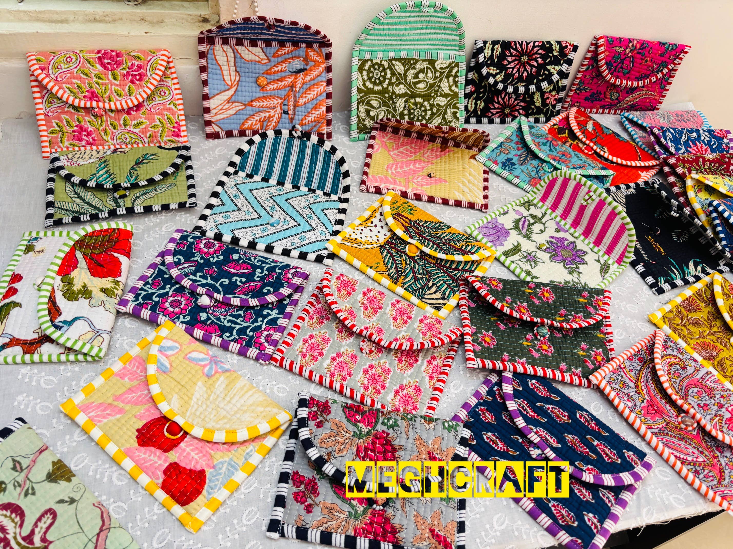 Meghcraft - Wholesale Coin Purse - Unisex - Cotton coin purse-quilted coin pouches-Gifting Kantha Pouch1