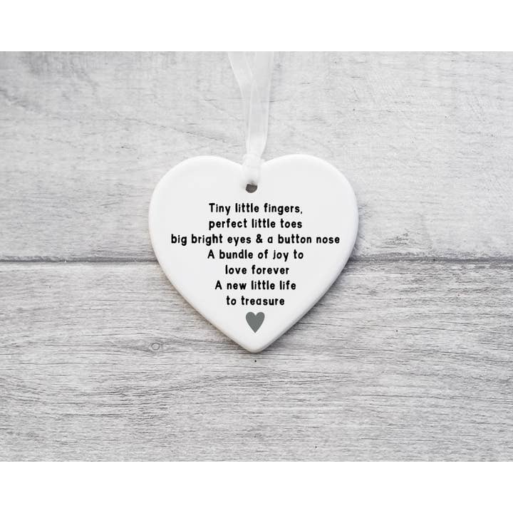 Calming Creations - Wholesale Ornament - New Baby Ceramic Keepsake with Poem Ornament Gift