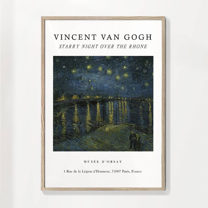 Artesta – Großhandel Poster – Sternennacht über der Rhone Ausstellung Weiß - Van Gogh 3