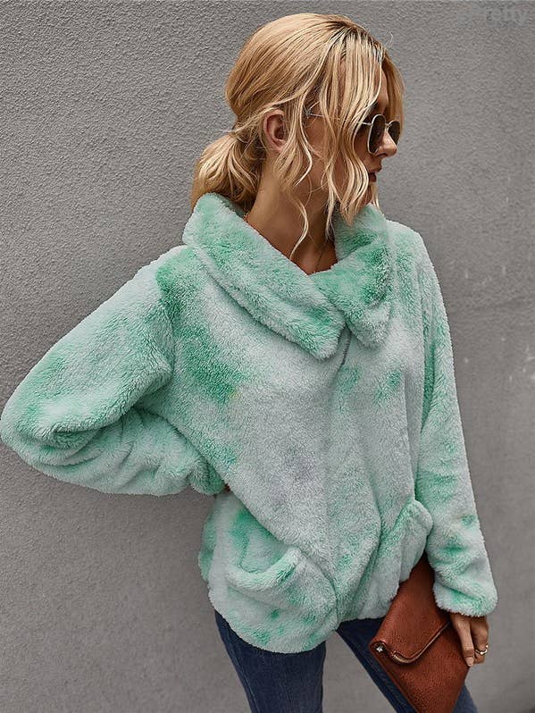 SZ25-7010 - Women's Tie-Dye Sherpa Outerwear Jacket for wholesale by ePretty