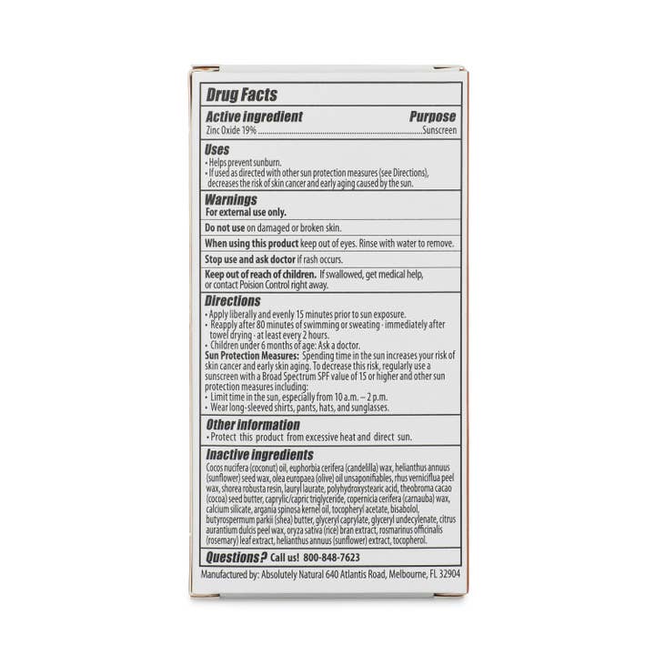 Absolutely Natural Skincare - Wholesale Sunscreen - SPF 50 Mineral Sunscreen Stick3